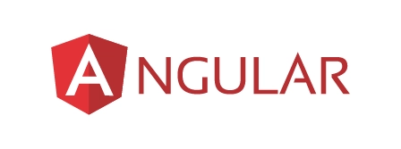 Logótipo do framework Angular em vermelho, representando a tecnologia usada no desenvolvimento da aplicação.