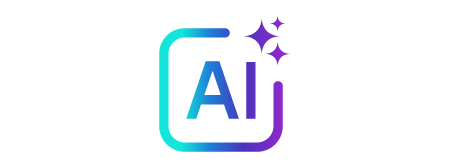 Logótipo “AI. Beyond the Hype” com design em gradiente azul, turquesa e roxo, associado a Inteligência Artificial e inovação.