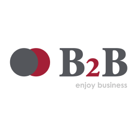 Logótipo da B2B com a assinatura “enjoy business”.